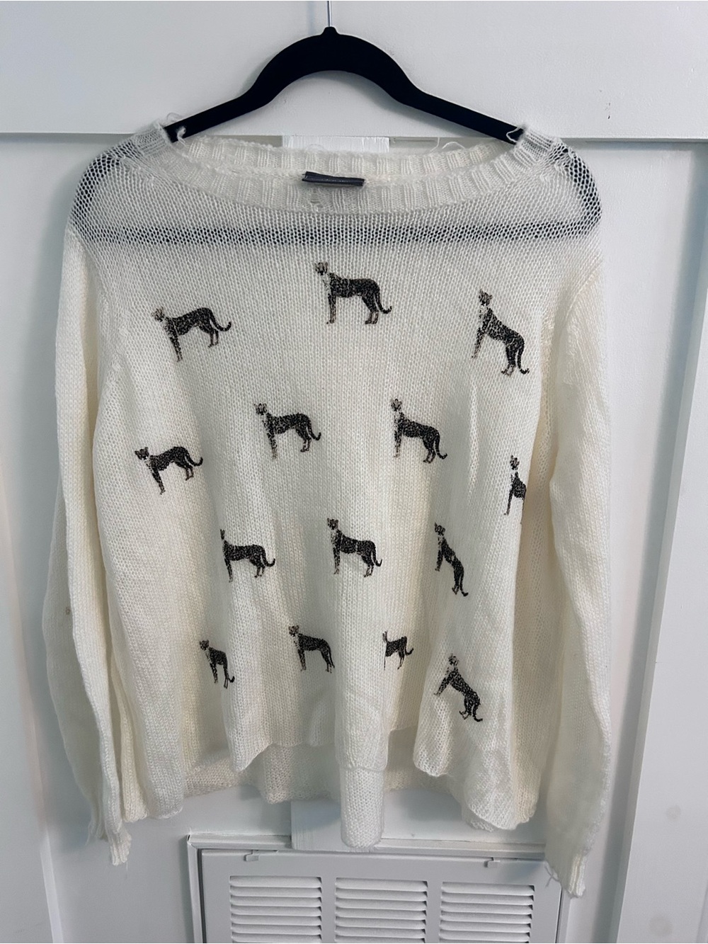 Wooden Ships Cream Knit Sweater Leopard Cheetah x/s